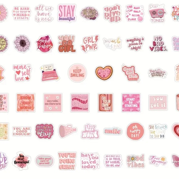 Set of 120 Motivational Quote Stickers in PINK - Picture 4 of 11